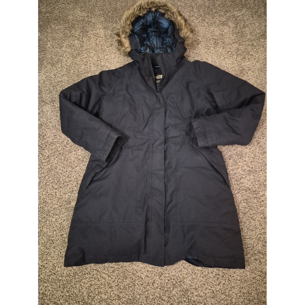 The North Face Navy Womens XL Arctic Goose Down Parka Coat Hyvent Waterproof